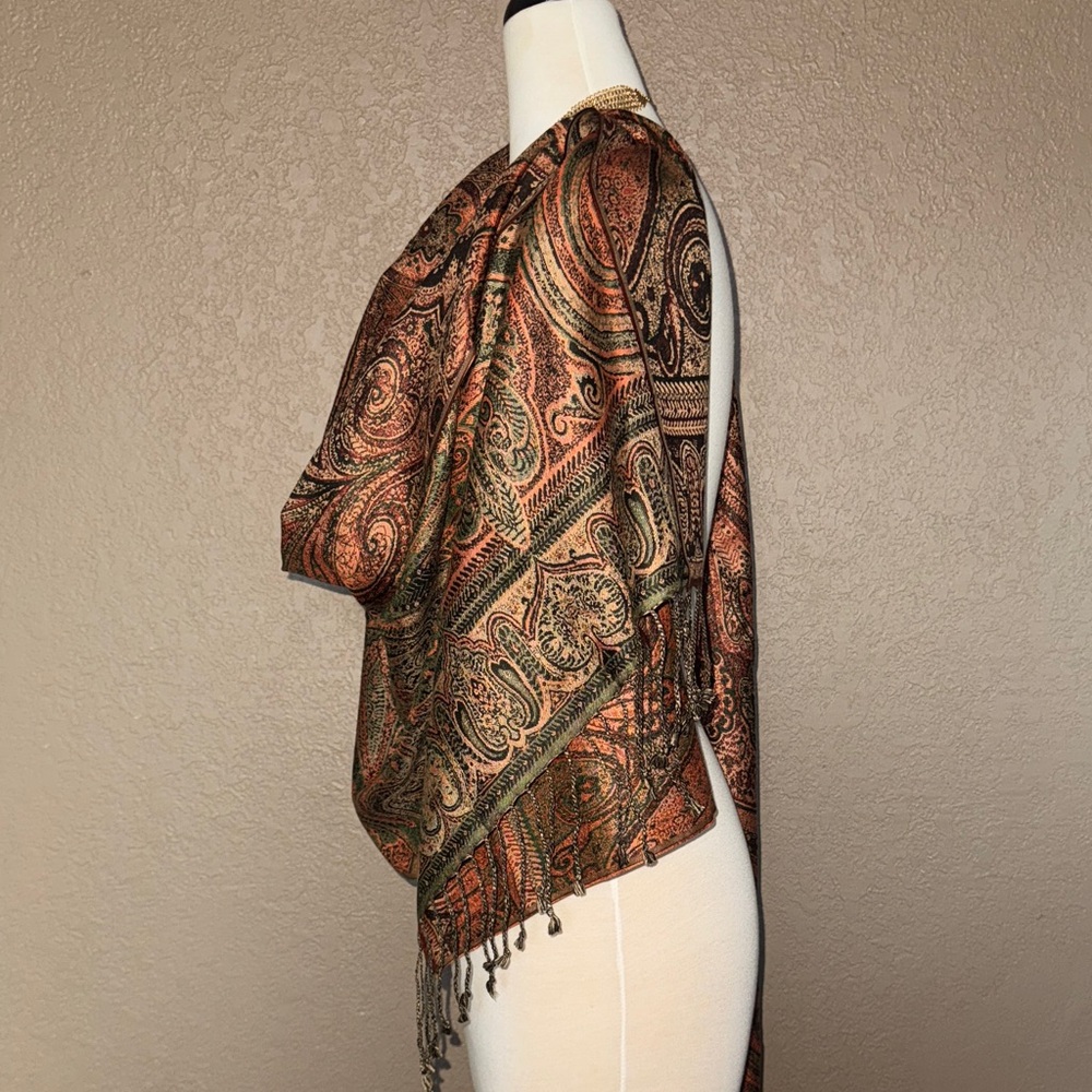 Versatile Talbots Paisley Patterned Wrap - image 5